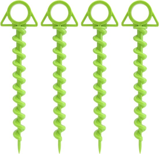 4 Stuks Schroefpinnen voor Camping, 25 cm Grondschroeven voor Stormbestendige Tenten en Zeilen