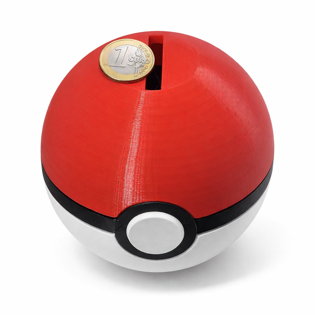 Pokeball Spaarpot Groot - Pokemon Spaarpot Voor Kinderen En Volwassenen - Gaming Decoratie - Cadeau Voor Fans - Geld Spaarpot Rond 11x11x11 Cm - Rood Wit Zwart