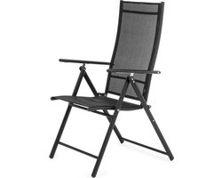Tuinstoel 7 standen, inklapbaar, Aluminium frame, Textileen zitting en rugleuning