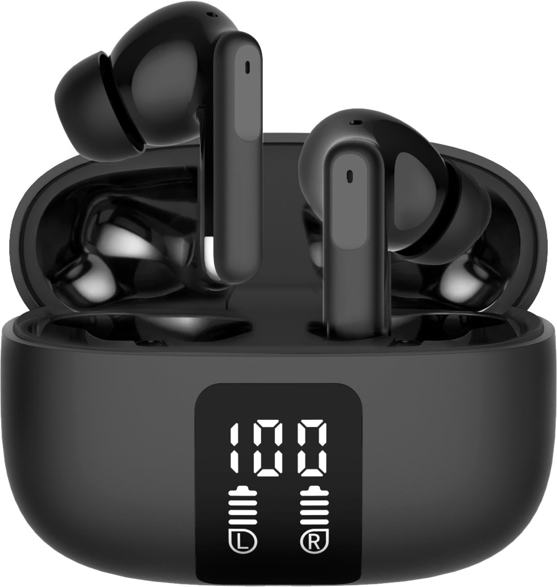 Audyn Oortjes Draadloos - Draadloze Oordopjes - Noise Cancelling ANC+ENC - Bluetooth - In-ear - Zwart - FlowTune Pro