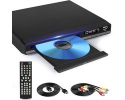 DVD Speler - Mediaspeler - Films Kijken - Regiovrij Afspelen - 1080P Upscaling - Zwart