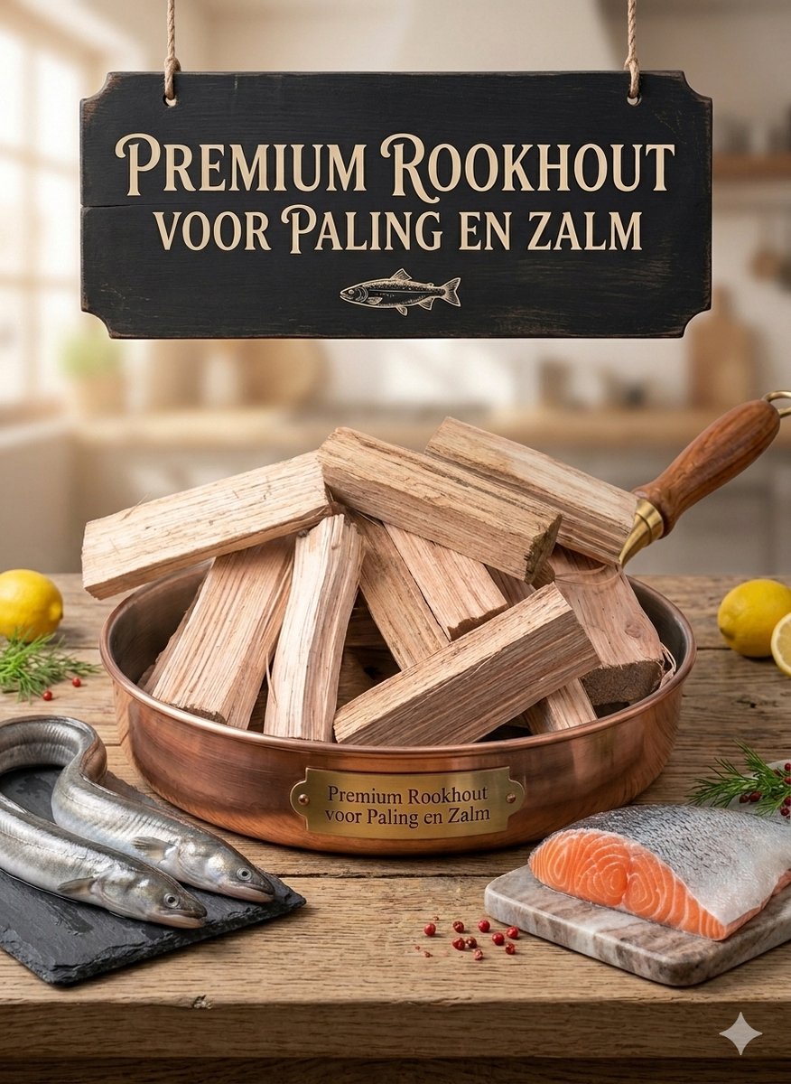 Eiken Palinghout – Rookhout voor Paling, Zalm & BBQ 10 kg / circa 25 cm – 100% Natuurlijk – Voor Rookoven, Kamado & BBQ – Premium Kwaliteit
