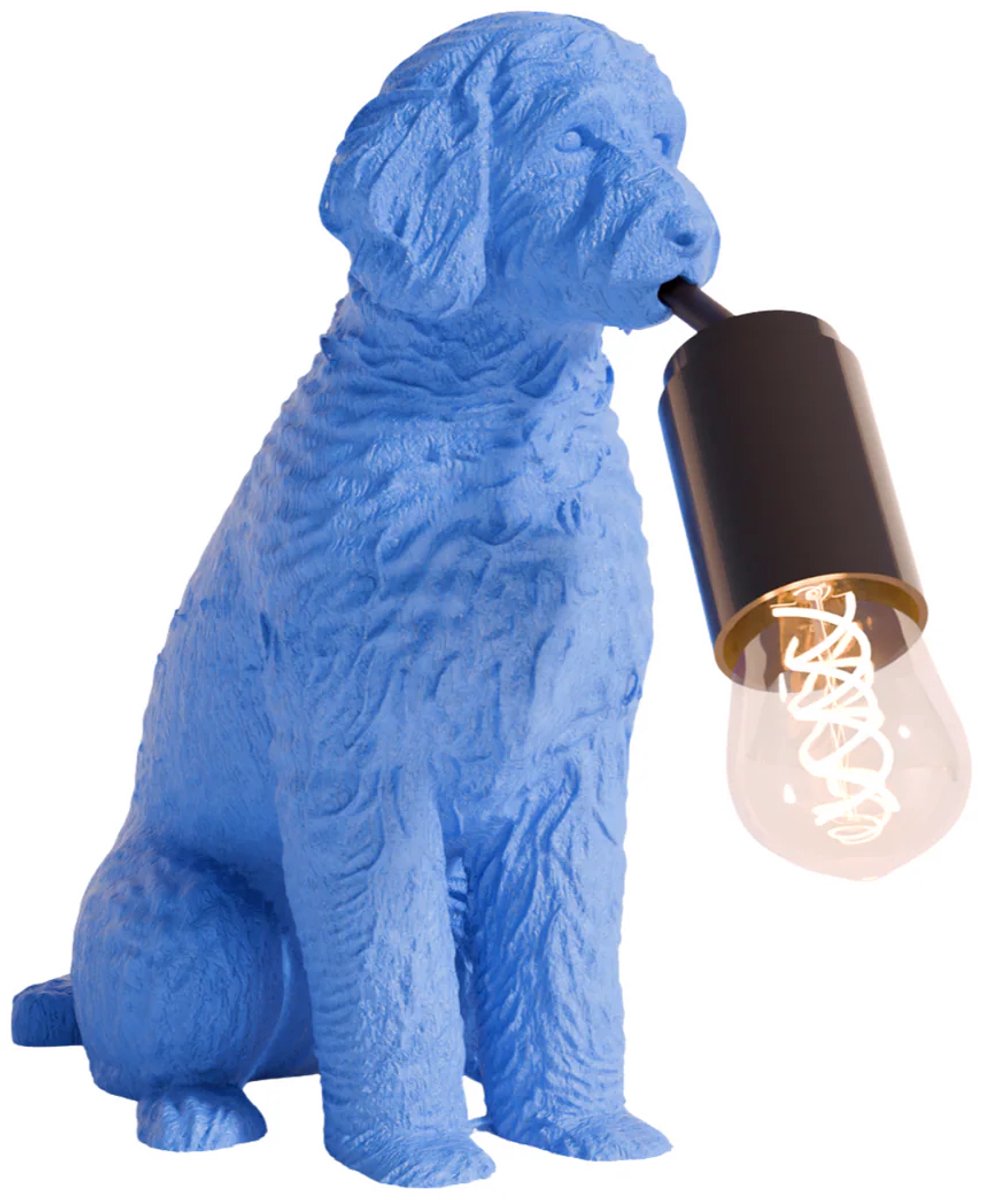Fiastra Goldendoodle tafellamp - hondenlamp - koningsblauw - E14 - 30 x 18 x 25 cm