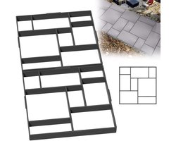 Tuinpad Mal - 2 Stuks - 50 x 50 x 4,5 cm - Betonmal Tuinpad Herbruikbaar - DIY Gietvorm voor Bestrating - Stapstenen Mal voor Tuin, Terras & Oprit - PP Kunststof - Zwart