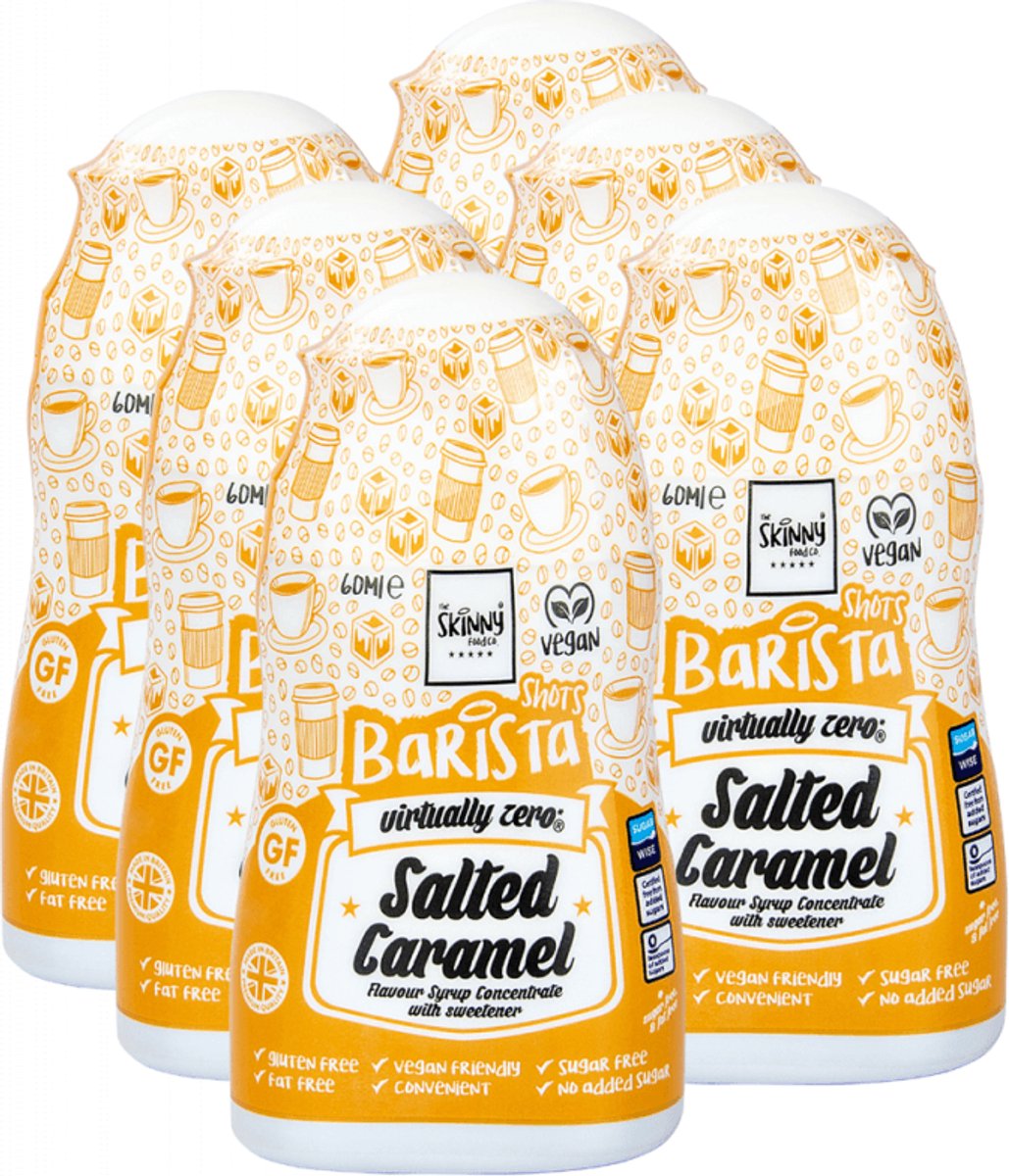 Skinny Foods Barista Syrup Shot (6x60ml) Salted Caramel - Functionele voeding - Smaakstoffen/zoetstoffen
