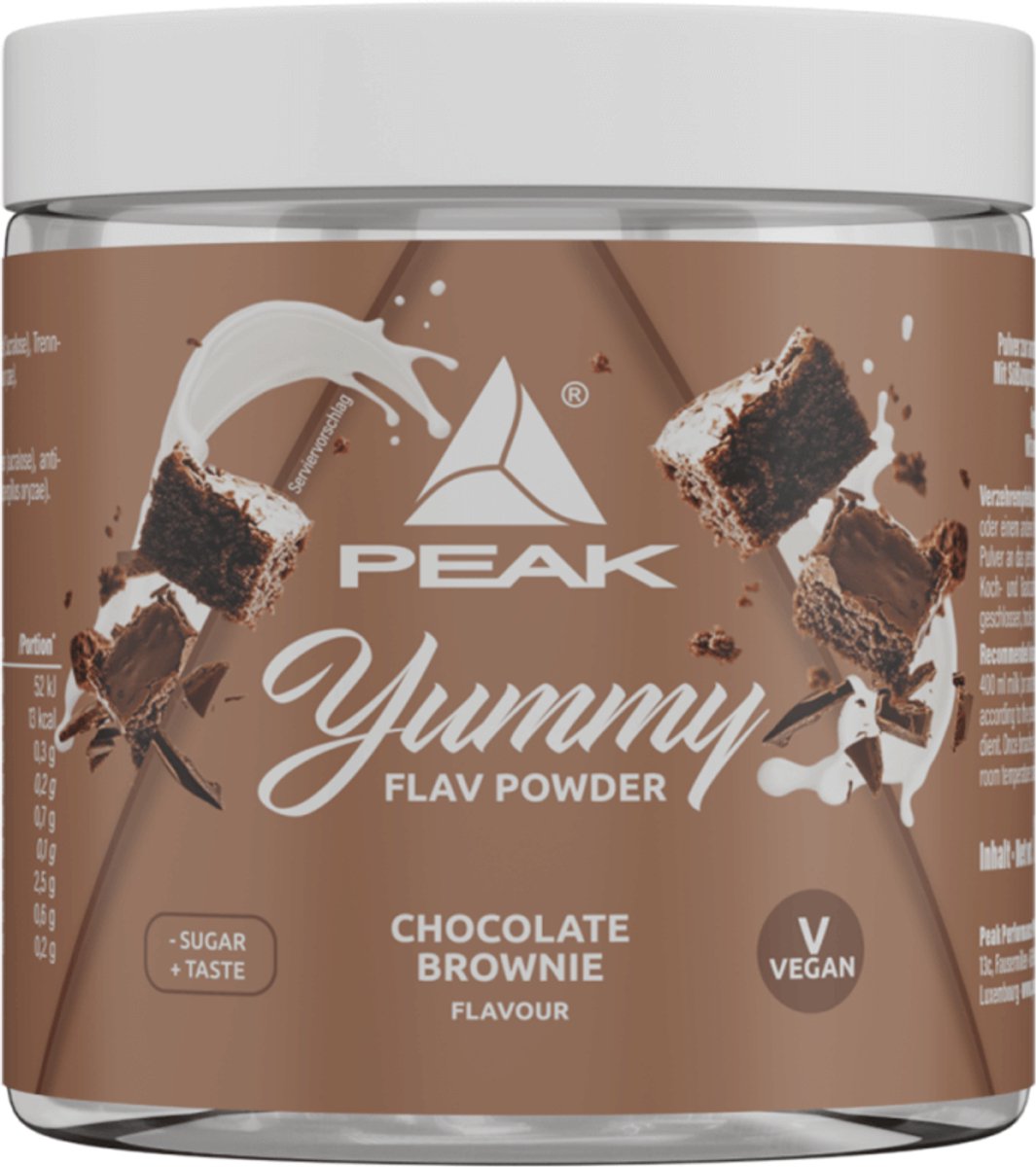 Peak Yummy Flav Powder (100g) Chocolate Brownie - Functionele voeding - Smaakstoffen/zoetstoffen