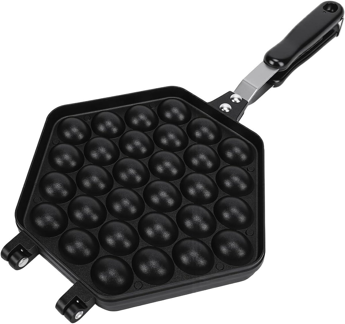 Wafelijzer - Eierwafelmaker - Ontbijt Maken - Dubbelzijdig - 40 cm - Zwart