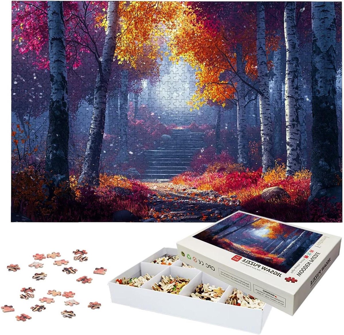 Houten Puzzel - Legpuzzel Volwassenen - Ontspanning Thuis - Achterkant met Lettermarkering - 122 x 81 cm - Meerkleurig