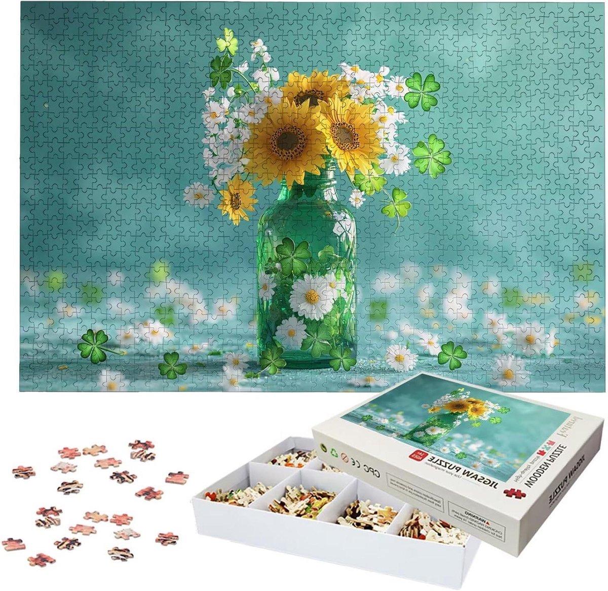 Houten Puzzel - Legpuzzel Volwassenen - Ontspanning Thuis - Lettermarkering Achterkant - 2000 Stukjes - Meerkleurig