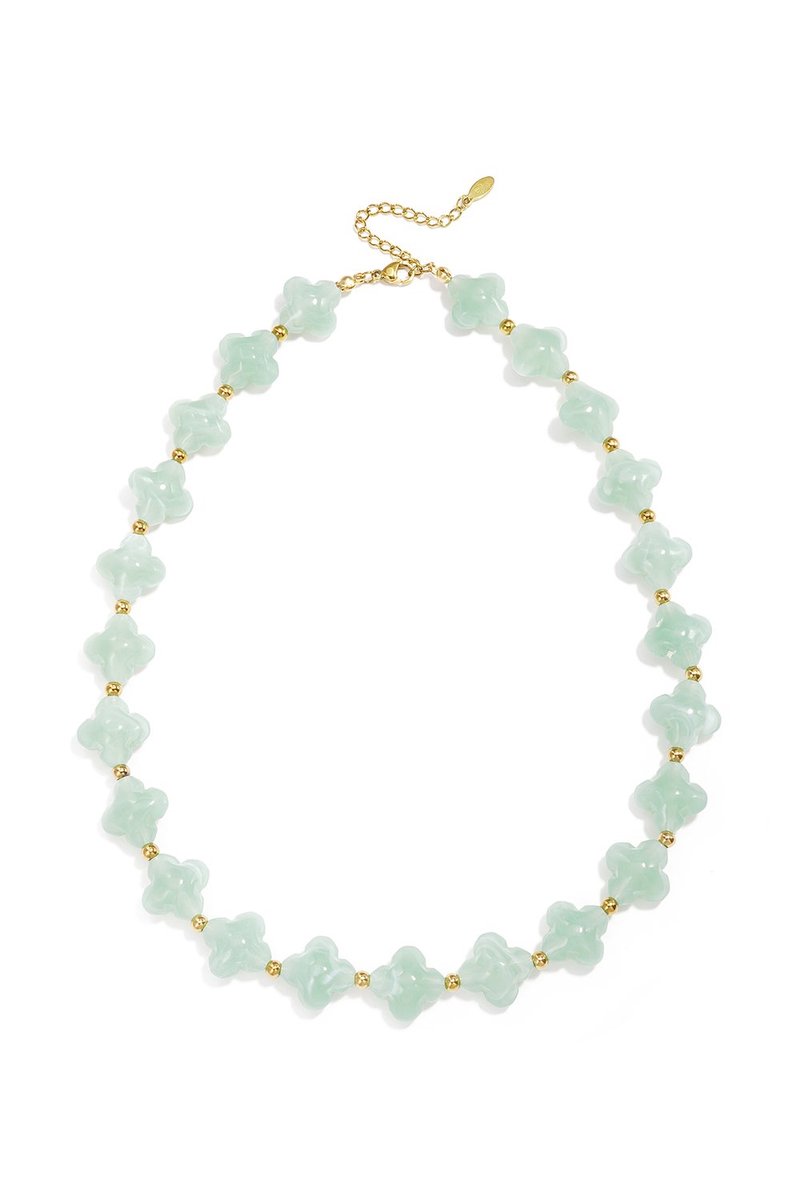 Lichtgroen Clover ketting