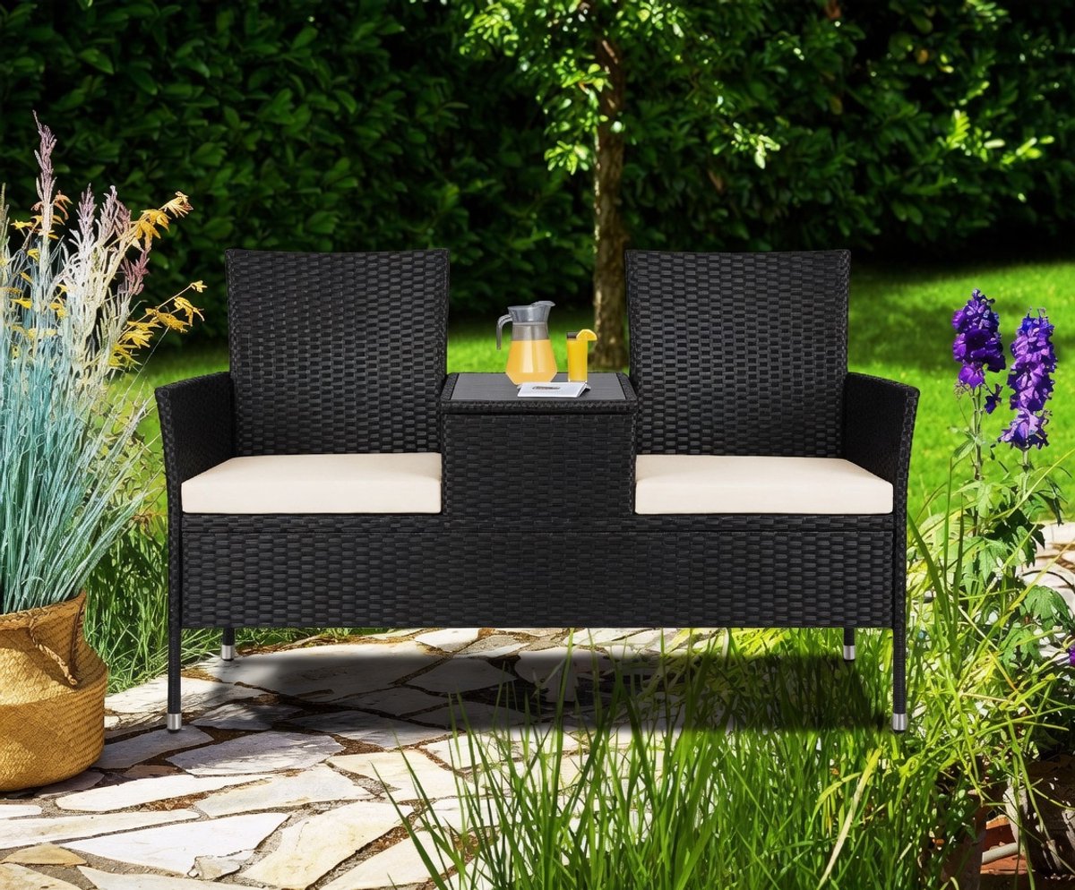 Luxe Bank – Zwart – 143x64x88 cm – Industrohome