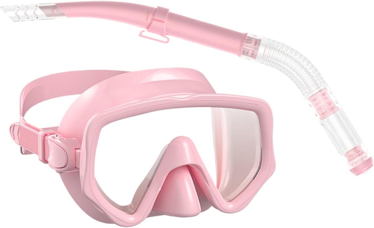 Duikbril met Snorkel - Snorkelset Onderwaterbril - Onderwater Verkennen - Panoramisch Breed Zicht - 1 Stuk - Roze