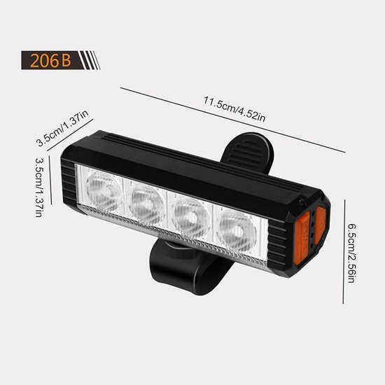 VHV - Fietsverlichting USB Oplaadbaar - LED Koplamp Fiets voor Nacht Rijden - 4 lichtstanden, powerbank functie - voor Mountainbike, Racefiets, Stadsfiets, E-bike en Woon-Werkverkeer — afbeelding 2