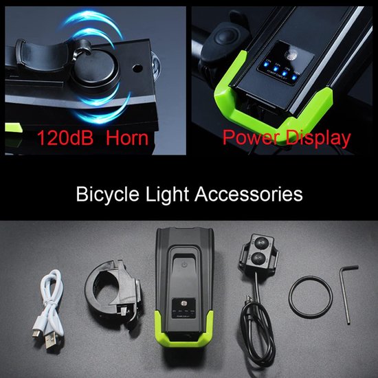 VHV - Fietsverlichting Bluetooth Speaker - LED Voorlicht met Telefoonhouder en Powerbank - 800 lumen, 6 lichtstanden, 4000 mAh accu, powerbank functie - voor Mountainbike, E-bike, Stadsfiets en Outdoor Ritten — afbeelding 3