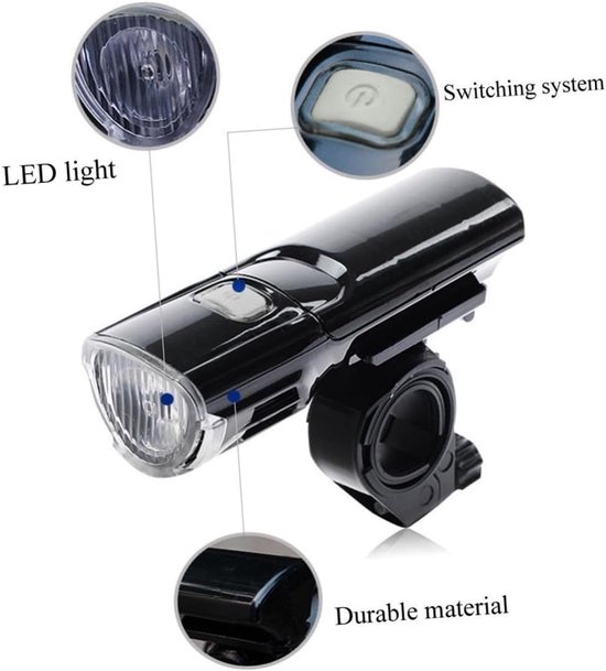 VHV - Fiets Voorlicht LED Batterijgevoed - LED Koplamp Fiets voor Nacht Rijden - 3 lichtstanden, 3 x AAA-batterijen, 3 LED, waterbestendig ontwerp - voor Mountainbike, Racefiets, Stadsfiets, E-bike en Woon-Werkverkeer — afbeelding 4