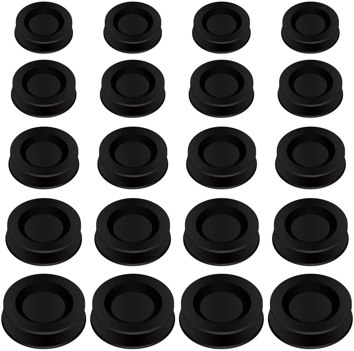 SPHProducts - Geldbox Stopper Set - 20 Stuks - Duurzame Rubber Stoppers - Zwart - Spaarpotten - Ideaal voor sparen - Geschikt voor alle spaarpotten - 5...