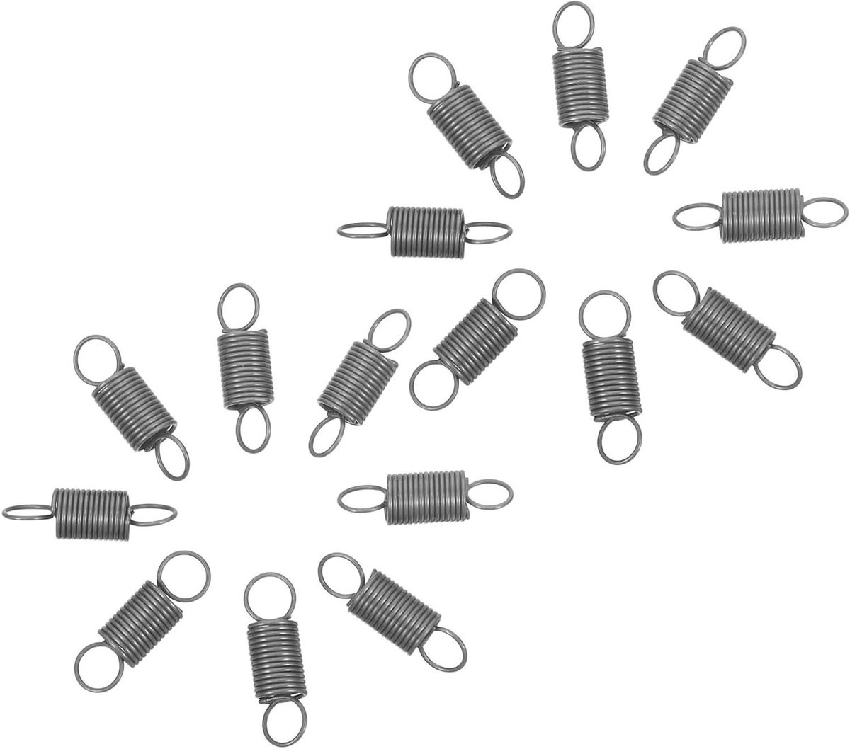 Kleine Metalen Trekveren - Spanveren met Haak - Reparaties en Onderhoud - Dubbele Haak Constructie - 20 Stuks - Zwart