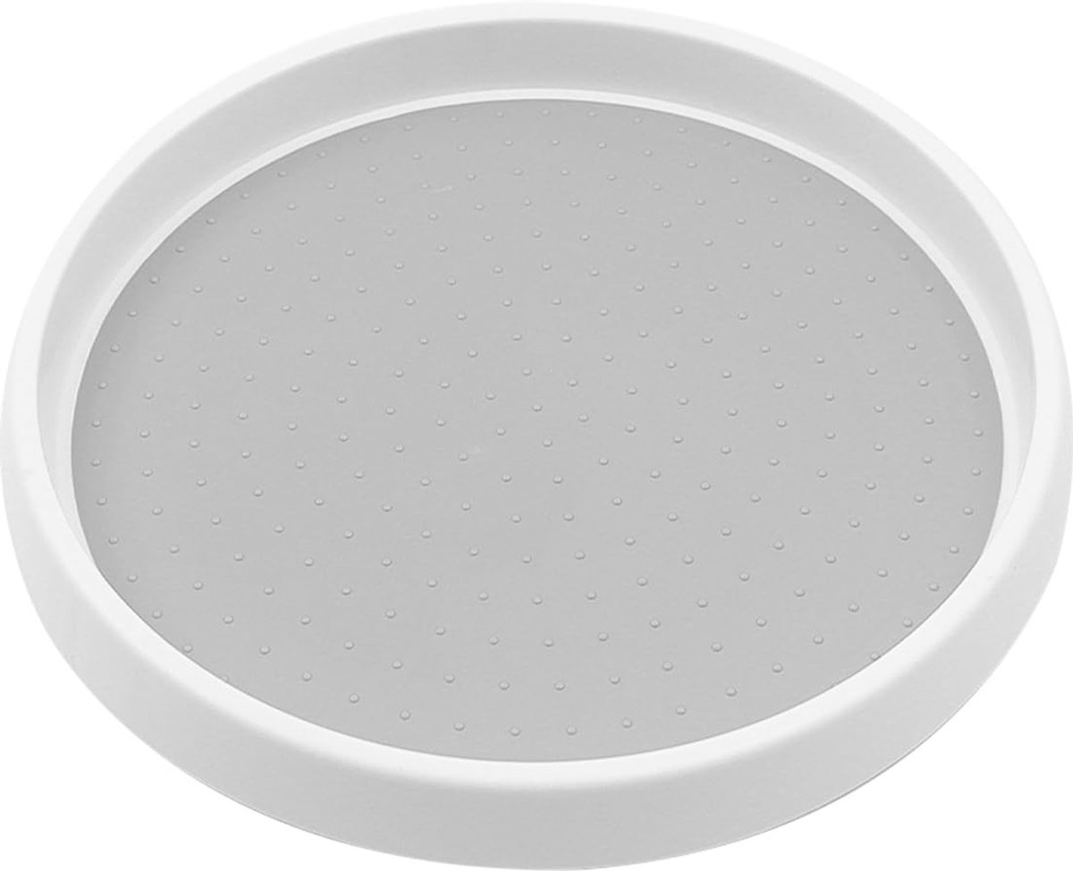 aladdien - Draaitafel Keuken Organizer - Spice Rack voor Specerijen en Oliën - Wit-Grijs 25 cm - Ruimtebesparend ontwerp - Geschikt voor cosmetica e...