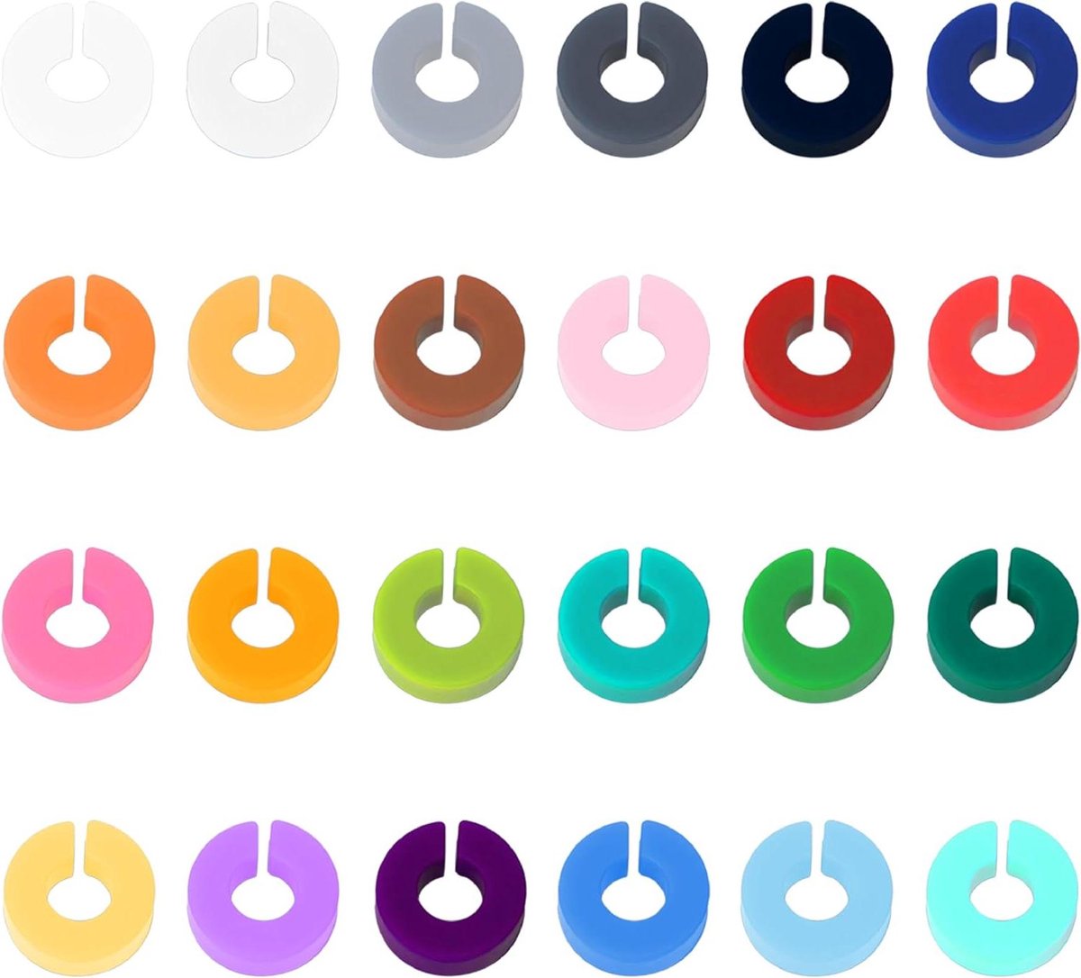Glasmarkers Set - Wijnglas Markers - Glazen Markeren - C-vormig Ontwerp - 24 Stuks - Multicolor