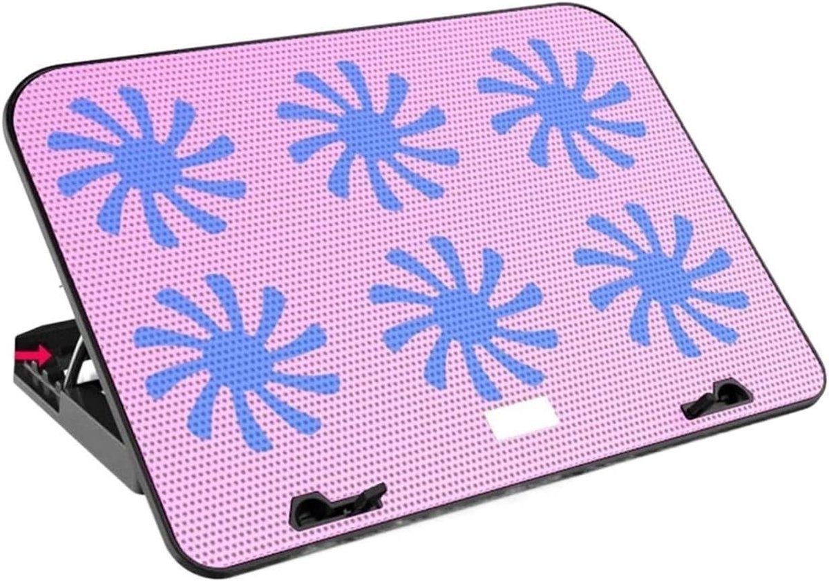 Laptopkoeler - Koelpad Notebook - Gaming - Zes Ventilatoren - 360 x 255 x 27 mm - Roze