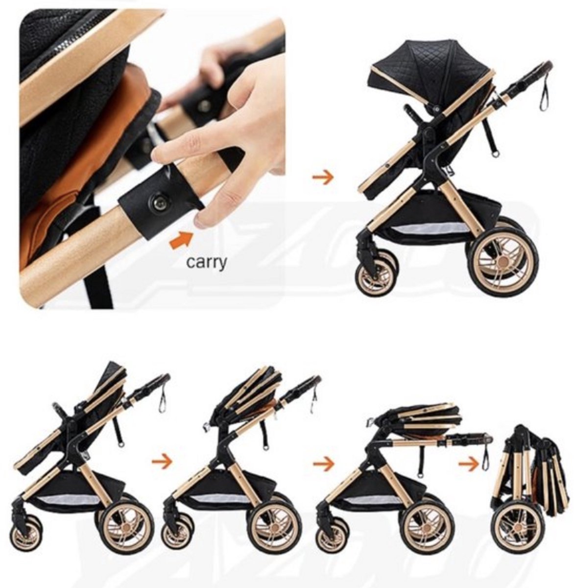 Mayo Solutions Inklapbare Kinderwagen 3 In 1 - Blauw - afbeelding 3