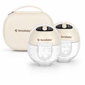 Sensibaby Twinflow Duo Sensibaby Dubbele Elektrische Borstkolf – Handsfree & Draadloos – Stil (40 dB) – Geintegreerd Nachtlampje – USB-C Oplaadbaar – Inclusief Luxe Opbergtas