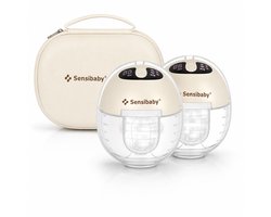 Sensibaby Twinflow Duo Dubbele Elektrische Borstkolf – Handsfree & Draadloos – Stil (40 dB) – Geintegreerd Nachtlampje – USB-C Oplaadbaar – Inclusief Luxe Opbergtas