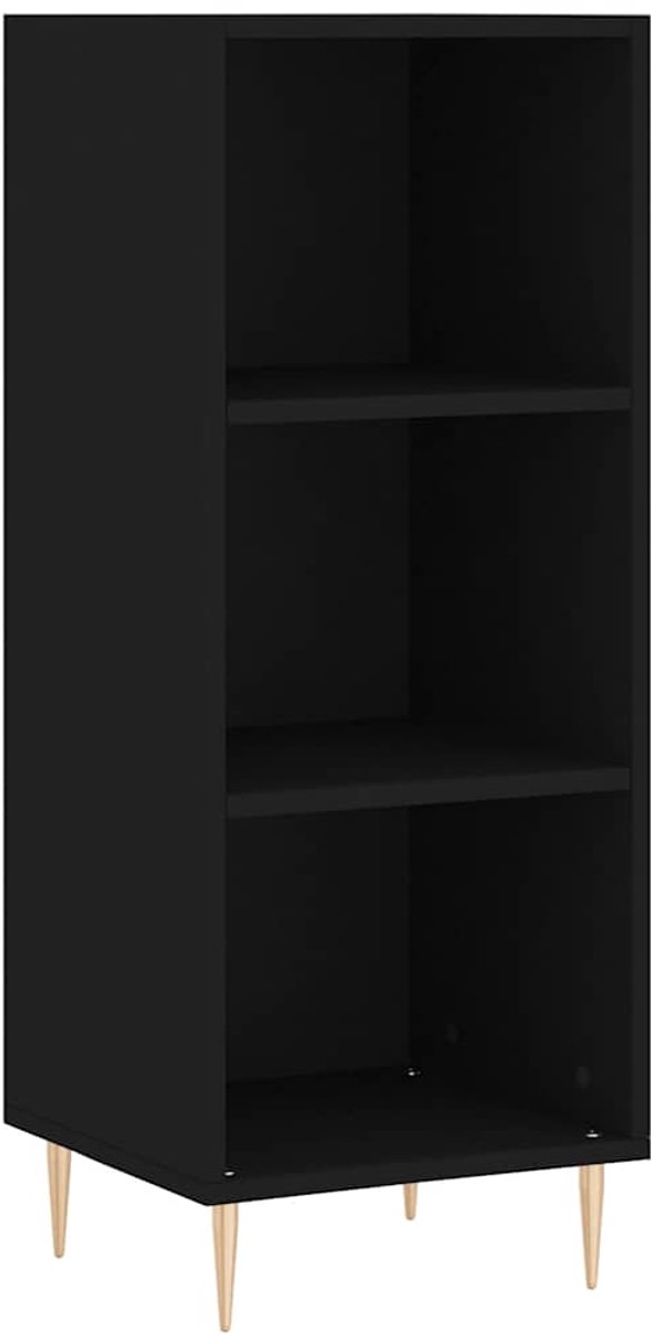 vidaXL - Dressoir - 34,5x32,5x90 - cm - bewerkt - hout - zwart