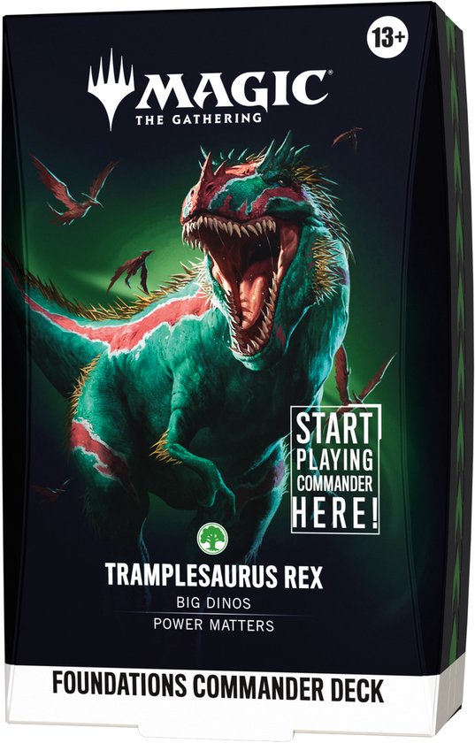 Magic: The Gathering Foundations Commander Deck - Tramplesaurus Rex | 100-Card Starter Commander Deck + Accessories