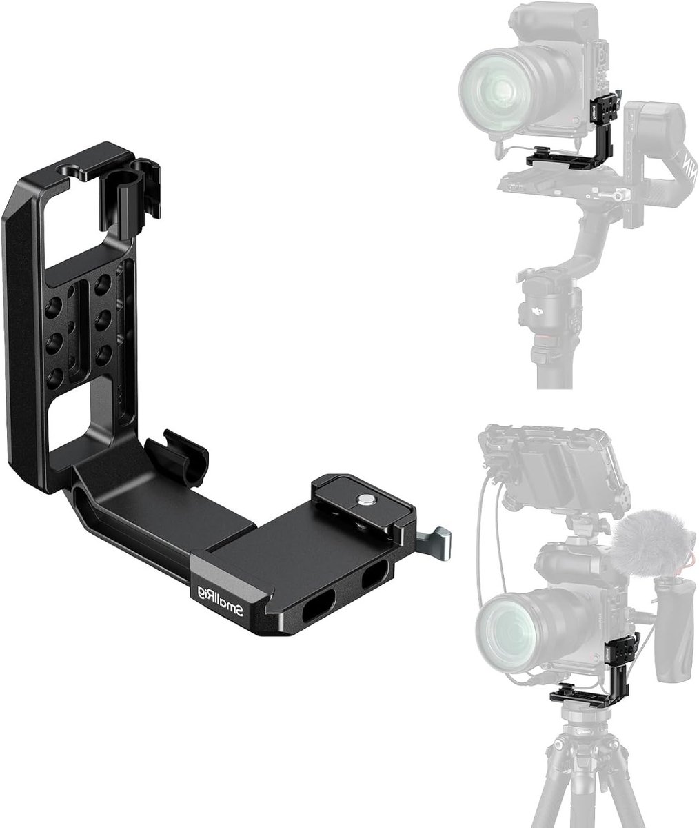 Verticale Bevestigingsplaat voor Cage met 1/4''-20 Draad en Basisplaat voor Arca Type, L-Beugel en Grip voor Statief, Geschikt voor DJI RS 4 Pro/RS 4 Mini/RS 4/RS 3 Pro/RS3/RS2
