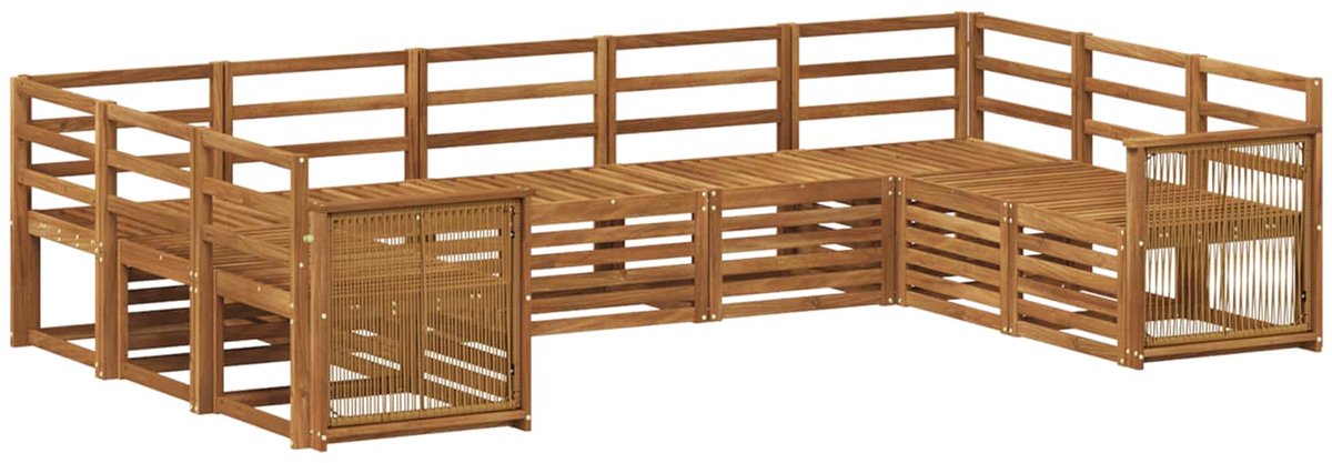 vidaXL Buiten - bank - set - 9 - st - 9-zits - Naturel - Massief - Acacia - Hout