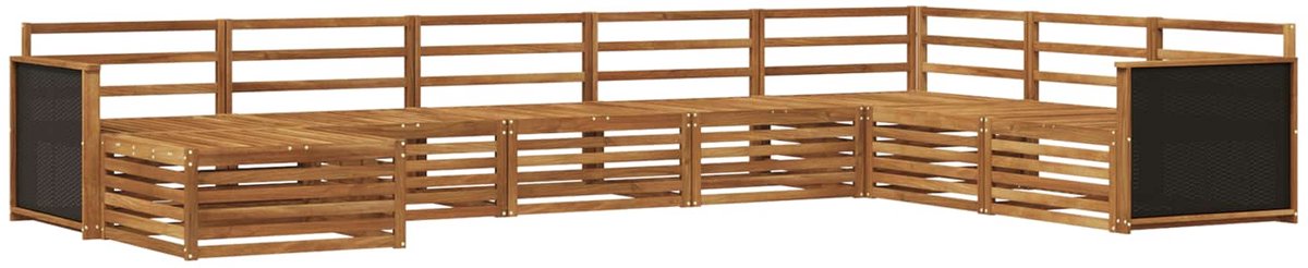 vidaXL Buiten - bank - set - 8 - st - 7-zits - Naturel - Massief - Acacia - Hout