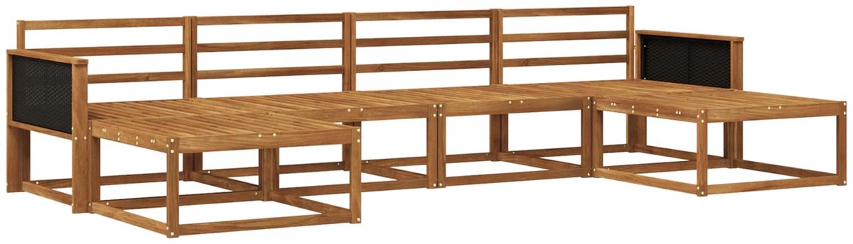 vidaXL Buiten - bank - set - 6 - st - 6-zits - Naturel - Massief - Acacia - Hout