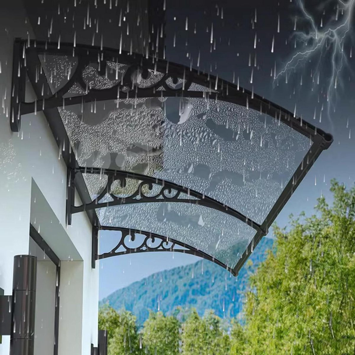 Raam Luifel - Deurluifel Afdak - Bescherming tegen Weer - Massief Polycarbonaat - 60x80cm - Transparant