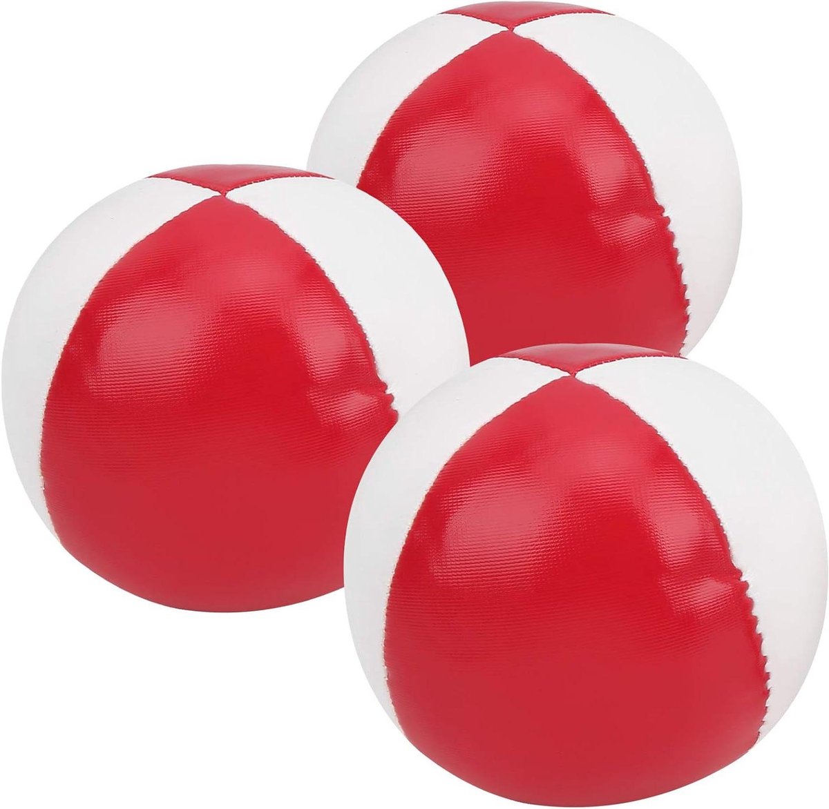 Jongleerballen Set - Oefenballen Beginners - Vaardigheden Verbeteren - Zachte PU-leren Grip - 25 Inch Diameter - Rood en Wit
