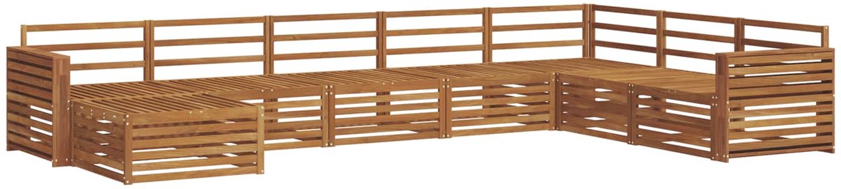 vidaXL Buiten - bank - set - 8 - st - 7-zits - Naturel - Massief - Acacia - Hout
