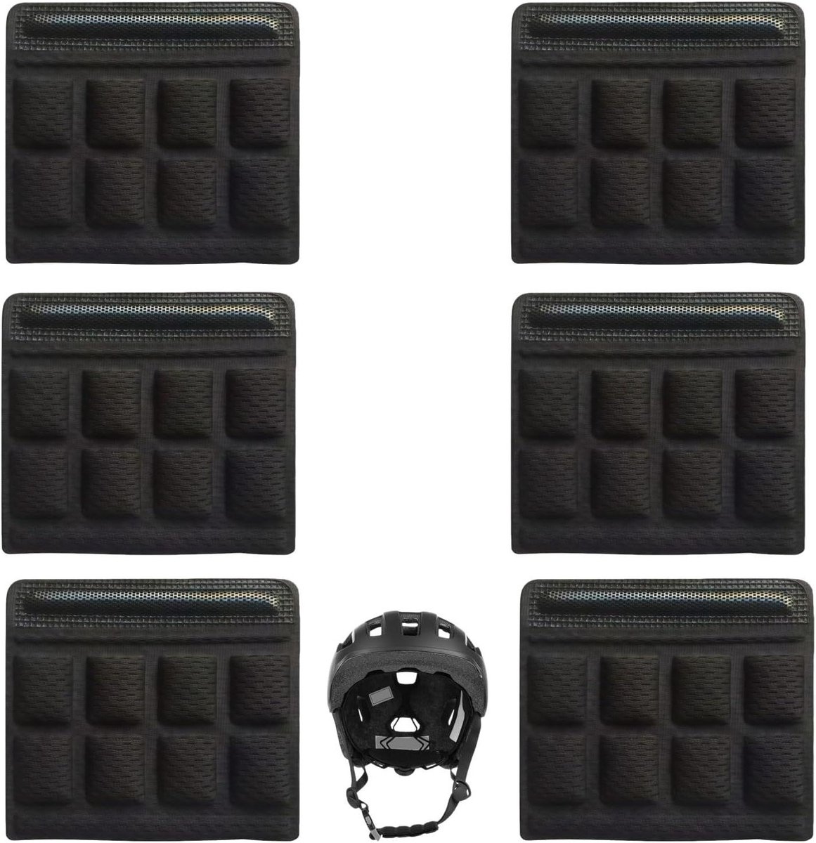 Kinbeugel Kussens - Helm Pads - Helm Comfort - Universele Pasvorm - 6 Stuks - Zwart