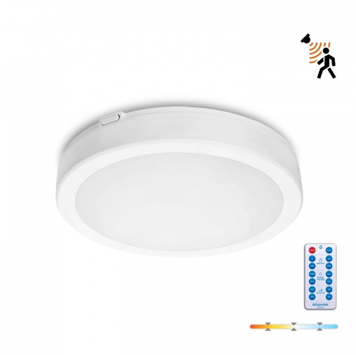 LED plafondlamp met bewegingssensor NAIROS G2 24W 3CCT IP65 Wit Kobi Premium | Geen fitting | Warm Wit-Koel Wit-Daglicht | 24 watt | 30.000 Branduren