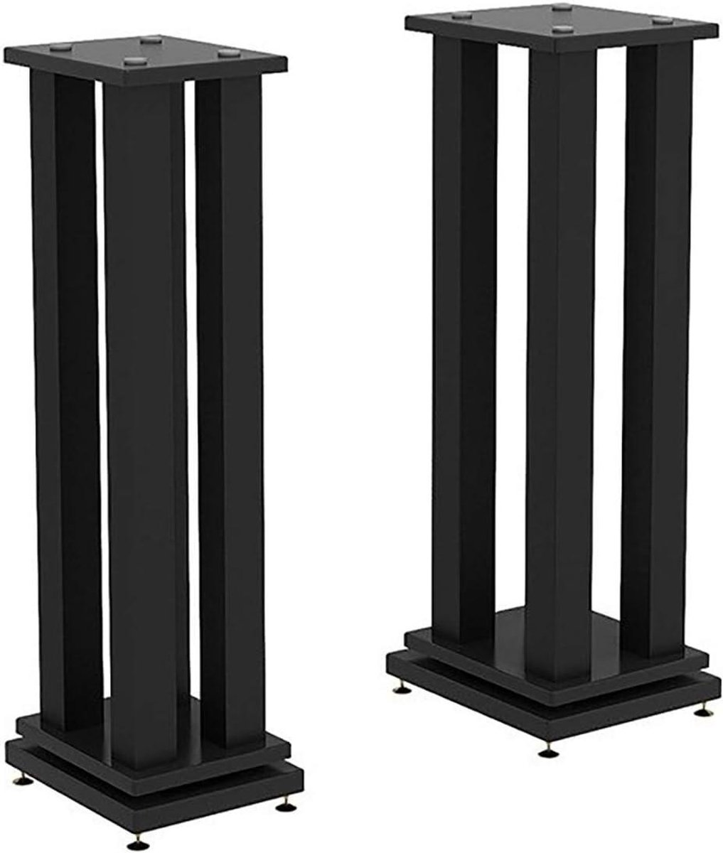 Speaker Stands - Luidspreker Voetstukken - Verbeter Geluidskwaliteit - Massief Hout Metaal - 2 stuks - Zwart