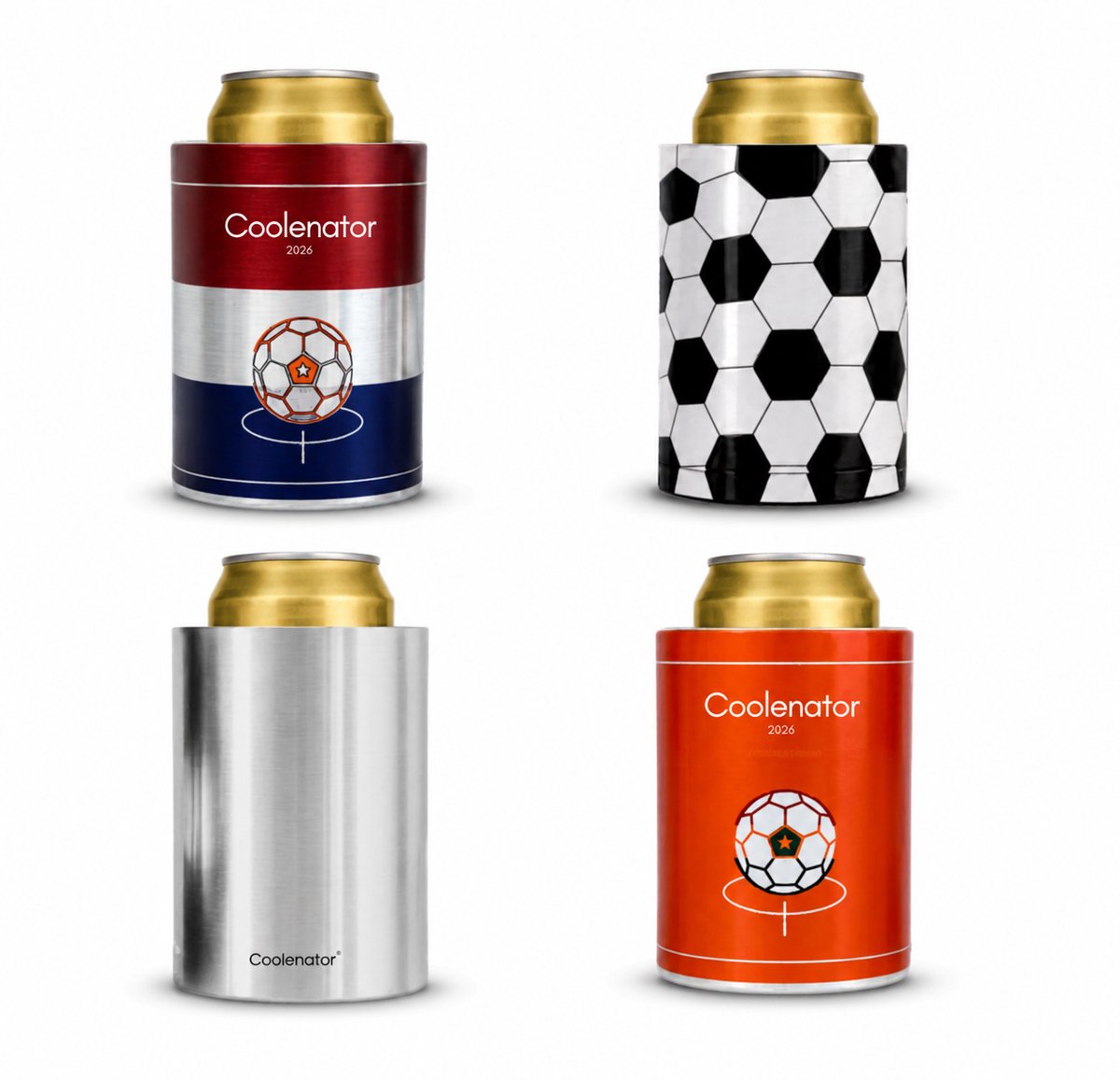Coolenator Bierkoeler 4-Pack - WK 2026 Oranje Editie - Met Vrieselement