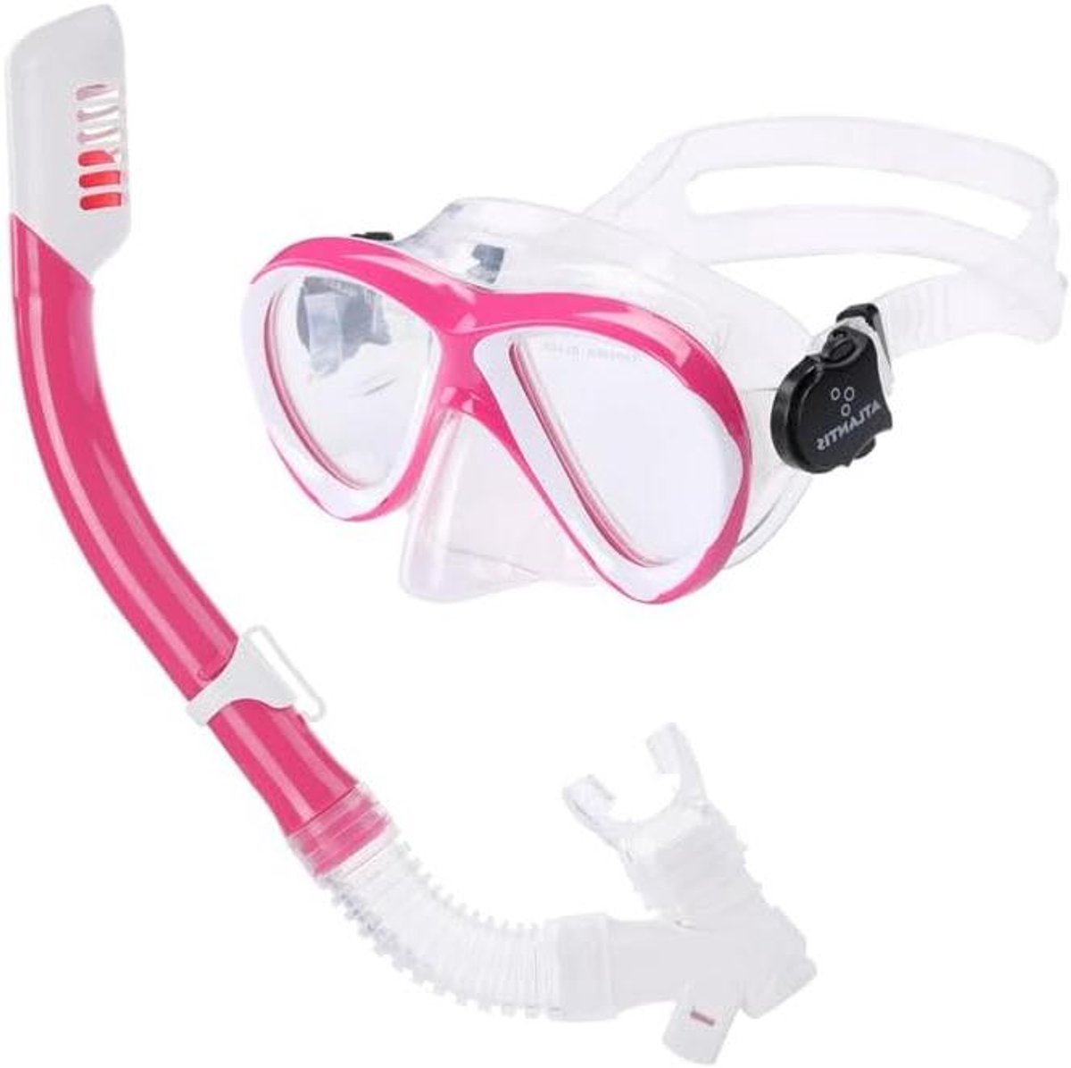 Snorkelset Kinderen - Duikbril en snorkel - Onderwater Ontdekken - Speciaal voor smallere gezichten - Vanaf 8 jaar - Roze/Wit