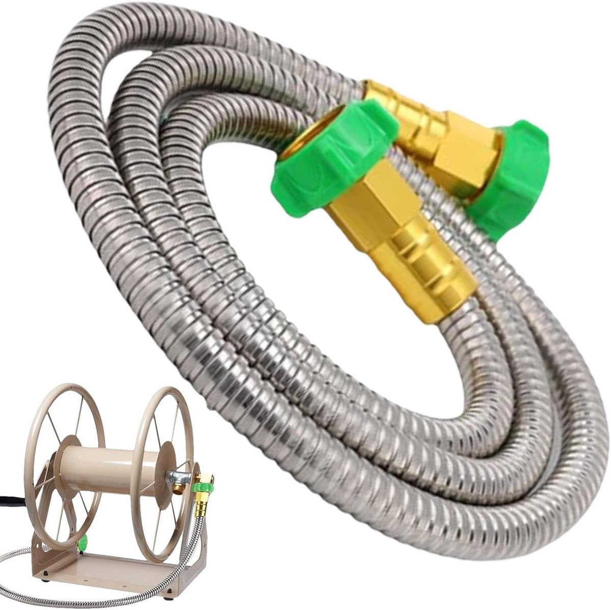 Tuinslang - Waterslang Flexibel - Tuin Besproeien - Roestvrijstalen Constructie - 0.91 Meter - Zilver