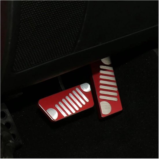 Pedaal Covers Set - Gasrem Pedaal - Verbeteren Rijervaring - Aluminium Legering - 1 Set - Rood van Merkloos — afbeelding 2