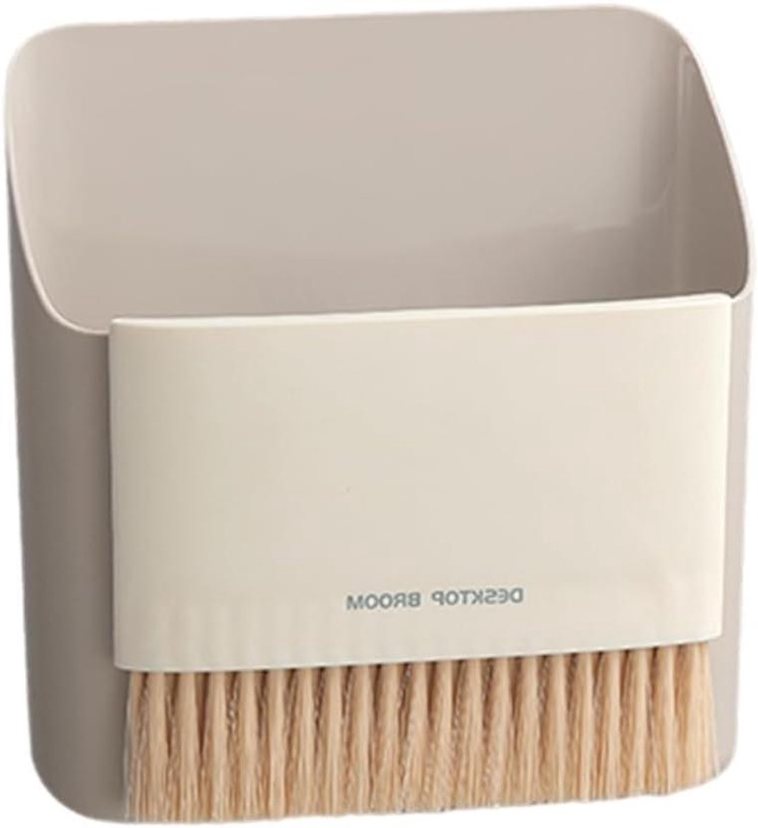 Tafelbezem en Veegschep - Kruimelset Stoffer Blik - Snelle Reiniging - Draagbaar en Compact - 16 cm - Grijs