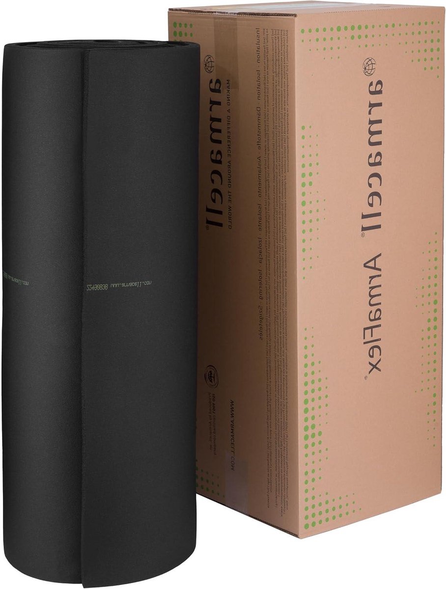 Isolatiemat Rubber - Isolatie Rubber Mat - Energie Besparen - Gesloten Cellen Structuur - 10 vierkante meter - Zwart