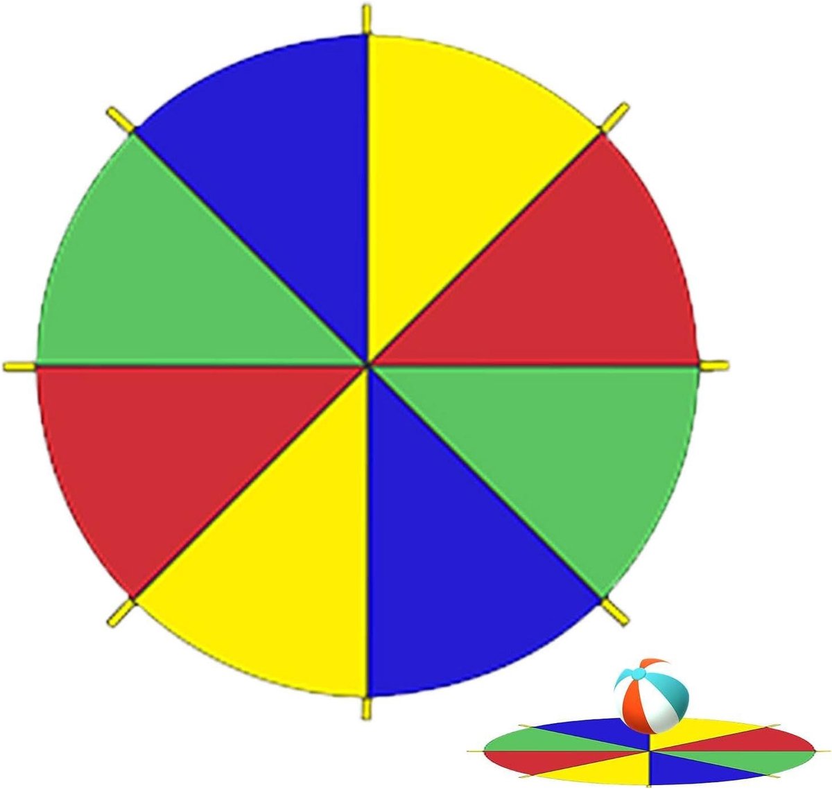 Speel Parachute - Kinder Parachute - Buiten Spelen - Met Handvatten - 2 Meter - Veelkleurig