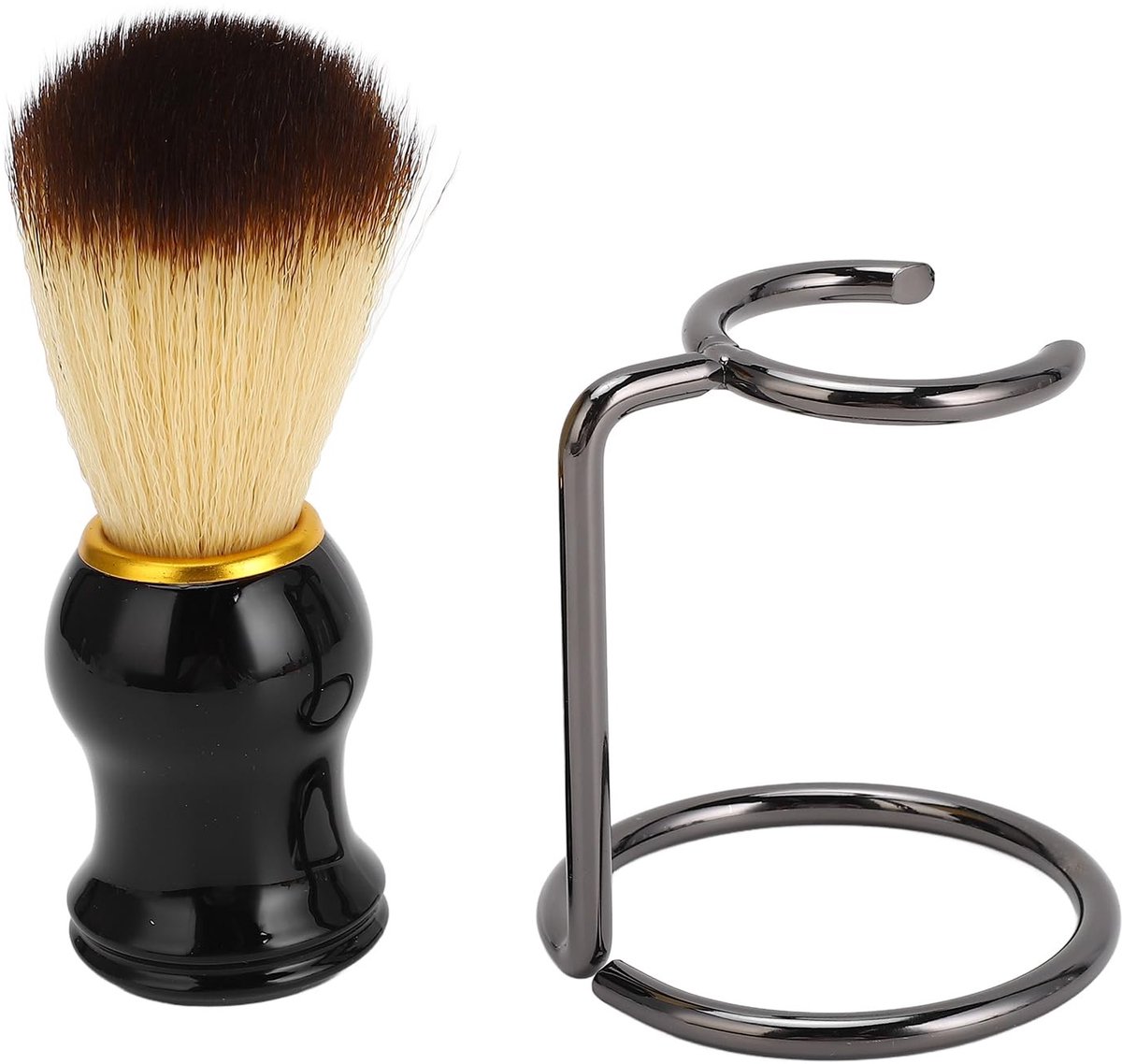 aladdien - Scheerkwast - Heren scheeraccessoire - Met standaard en houder - Ideaal voor scheercrème en zeep - Perfect voor baardverzorging - Geschik...