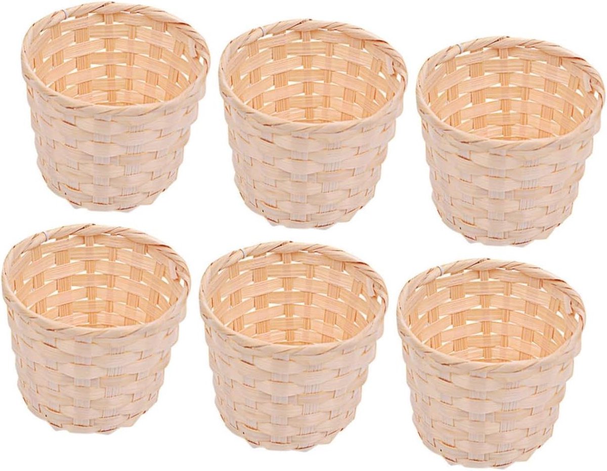 Opbergmanden Set - Mandjes Woven - Thuis Organiseren - Handgeweven Design - 8.5 cm - Beige