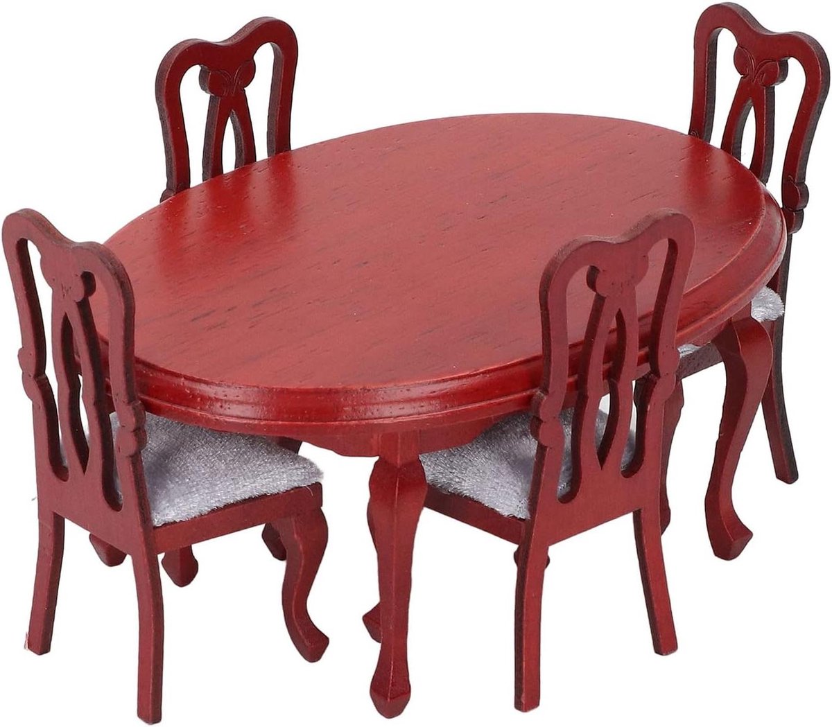 Poppenhuis Tafel Stoel - Miniatuur Meubilair - Poppenhuizen Decoreren - Handgemaakt Houtwerk - 1:12 Schaal - Niet gespecificeerd