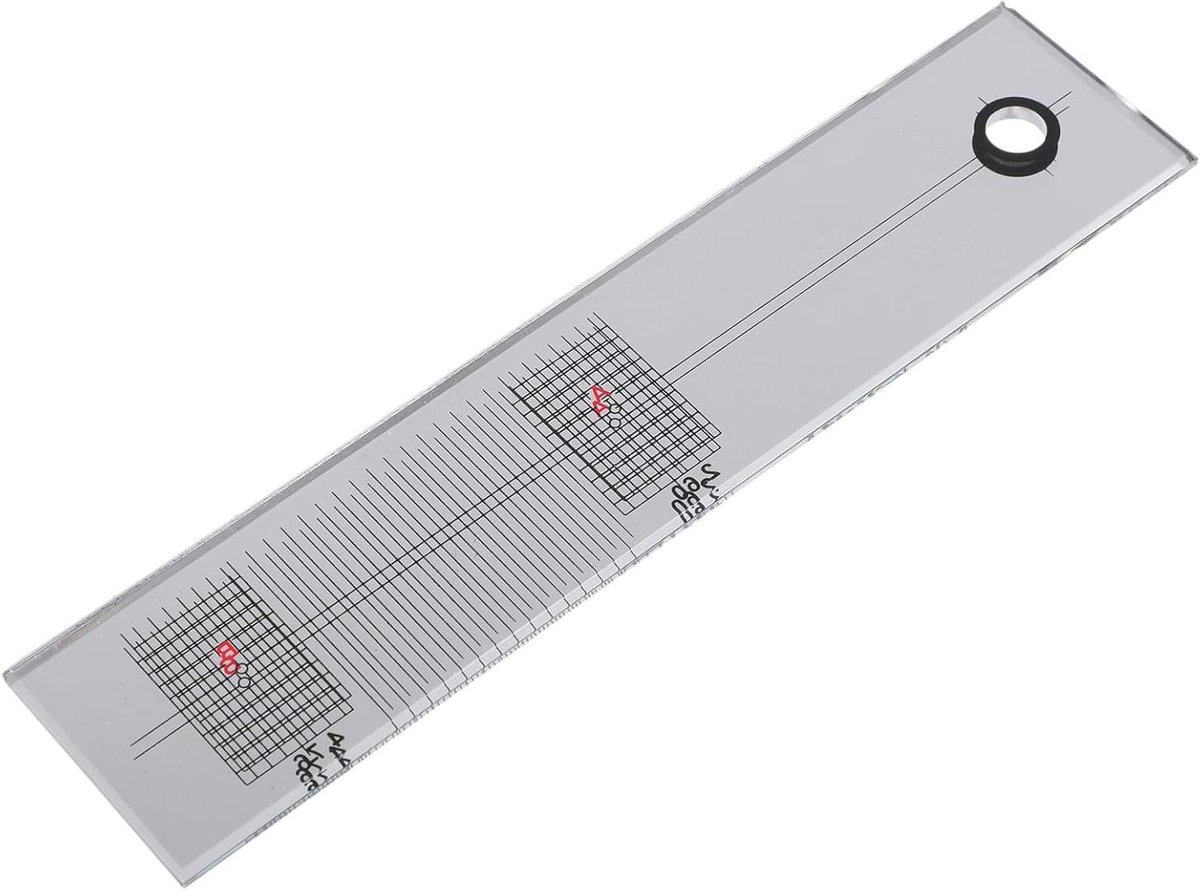Pickup Kalibratie Tool - Naald Insteller - Vinyl Afstellen - Dubbelzijdige Schaal - 15.5 cm - Wit